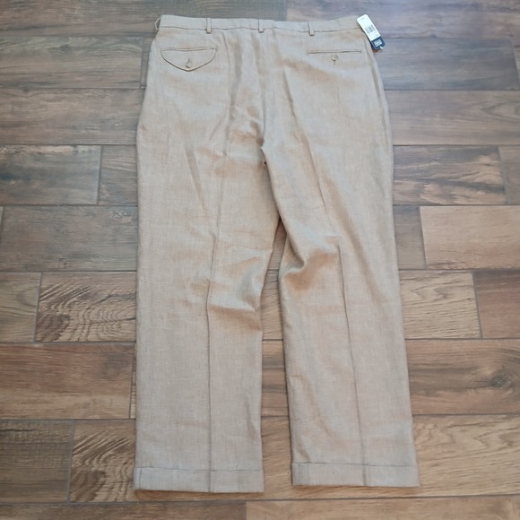 Vintage Polo Ralph Lauren Pants Men 40x30 Houndstooth Linen Cotton Blend Pleated - Picture 8 of 9